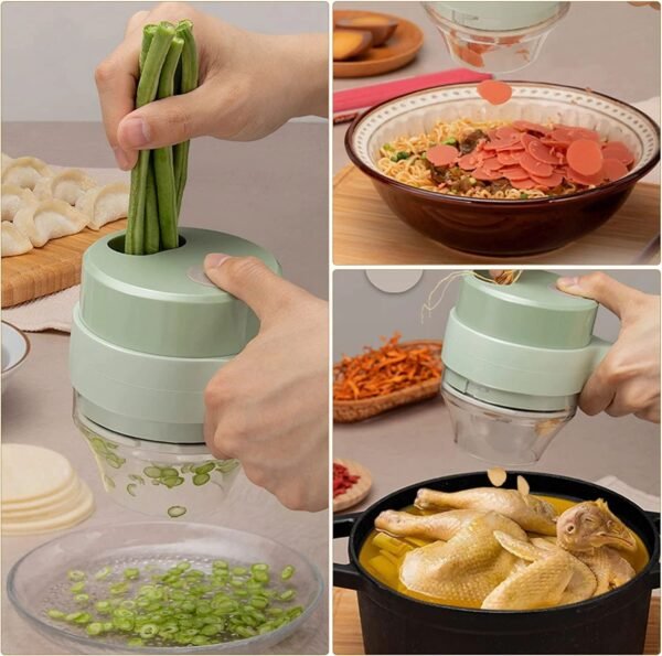 4-in-1 Portable Vegetable Cutter | Mini Wireless Food Processor