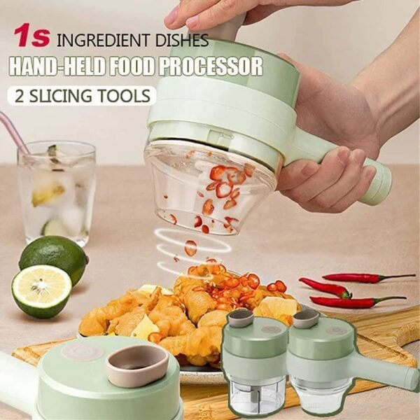 4-in-1 Portable Vegetable Cutter | Mini Wireless Food Processor