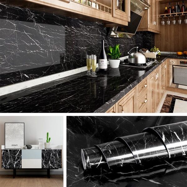 Black Marble Self Adhesive Sheet | 60CMx200CM