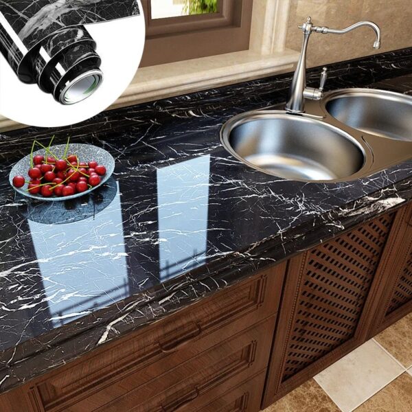 Black Marble Self Adhesive Sheet | 60CMx200CM