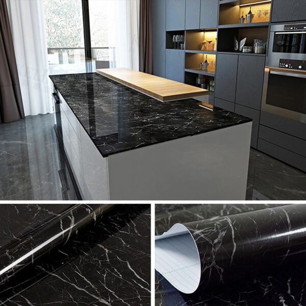 Black Marble Self Adhesive Sheet | 60CMx200CM