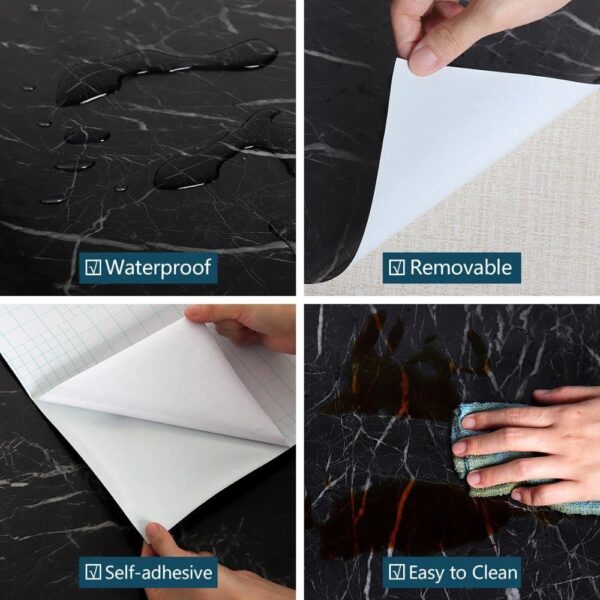 Black Marble Self Adhesive Sheet | 60CMx200CM