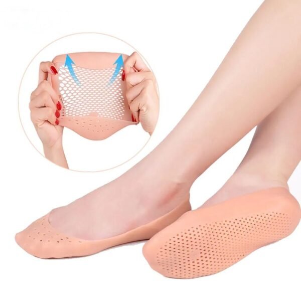 Full Cover Elastic Hole Heel Socks | Soft Silicone Pedicure Feet Care