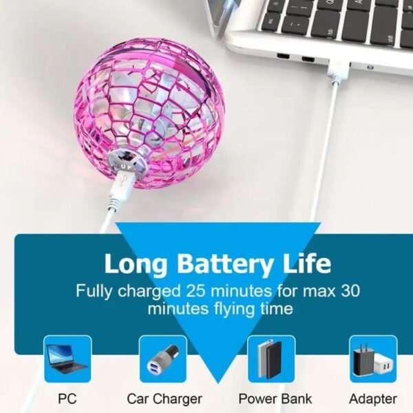 Gyrosphere Flying Spinner | Chargeable Mini Flying Ball Toy with 360° Rotation