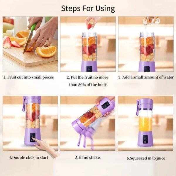 Small Juicer Blender USB Portable | 6 Blades 380ml