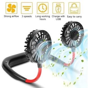 Hands-Free Neck Band Dual Fan | USB Rechargeable Portable Air Cooler