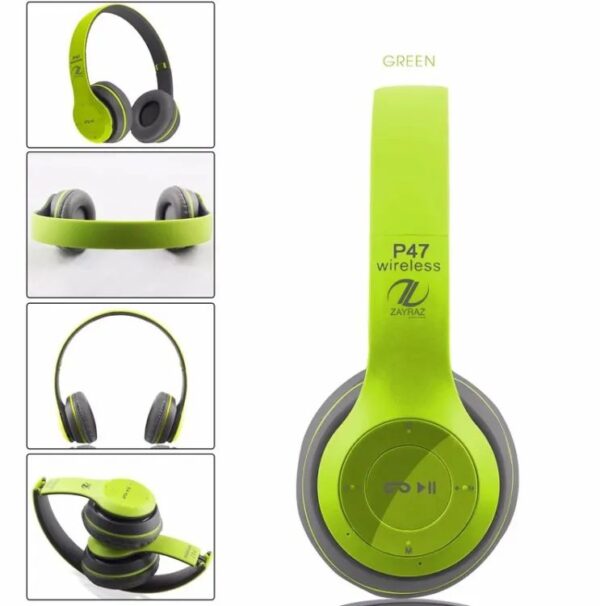 P47 Wireless Bluetooth Headphones | Foldable with Mic, FM Radio, TF, Aux