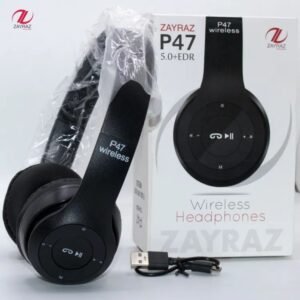 P47 Wireless Bluetooth Headphones | Foldable with Mic, FM Radio, TF, Aux