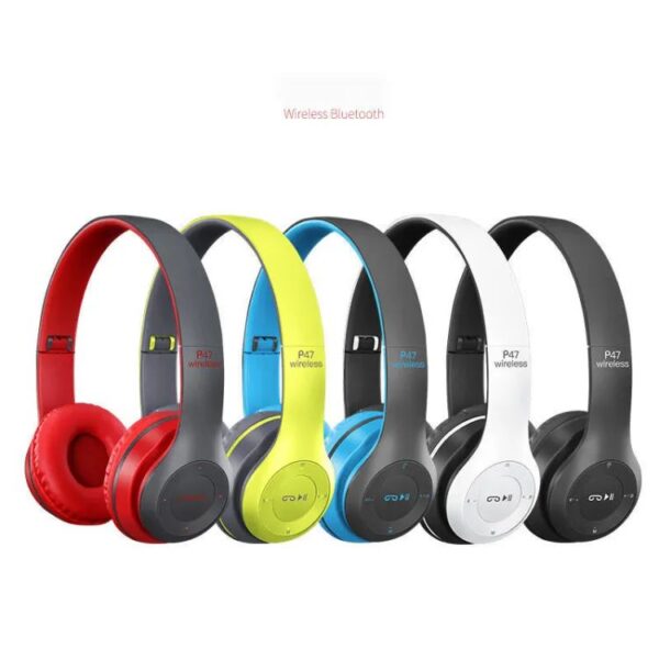 P47 Wireless Bluetooth Headphones | Foldable with Mic, FM Radio, TF, Aux