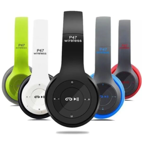 P47 Wireless Bluetooth Headphones | Foldable with Mic, FM Radio, TF, Aux
