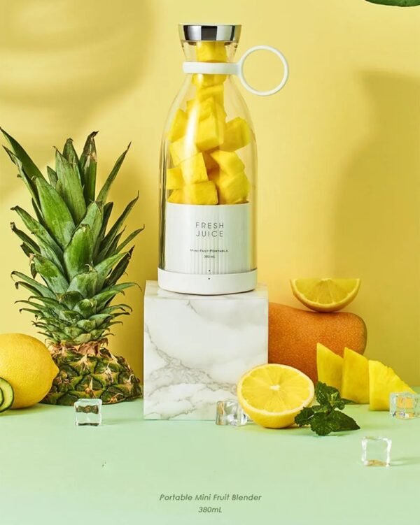Portable Electric Blender Bottle Juicer | USB Chargeable, 6 Blades, 380ml