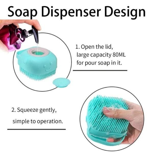 Silicone Bath Body Brush | Exfoliating Scrub Brush with Soap Dispenser