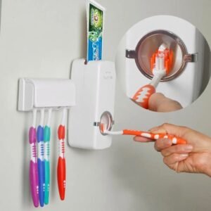 Automatic Toothpaste Dispenser with 5 Brush Holder | Wall Mounted