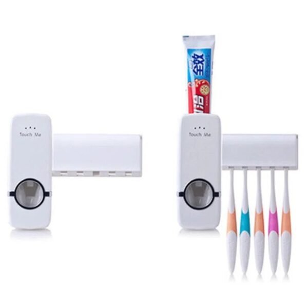 Automatic Toothpaste Dispenser with 5 Brush Holder | Wall Mounted