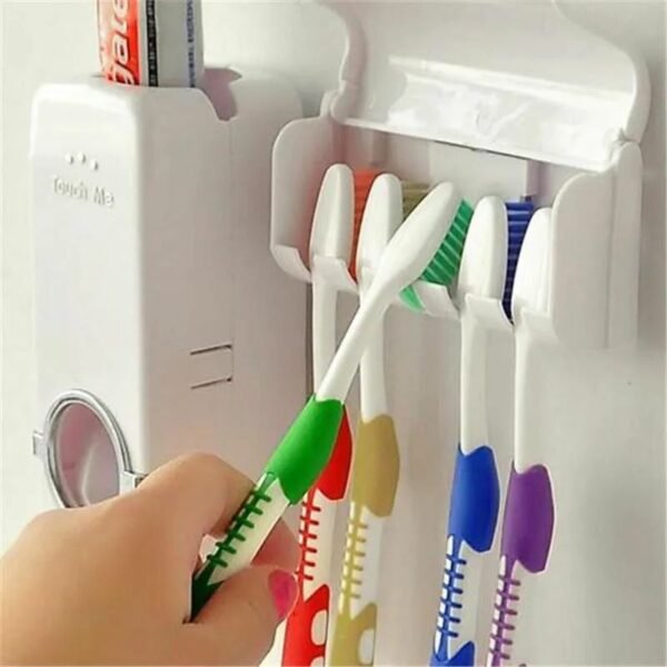 Automatic Toothpaste Dispenser with 5 Brush Holder | Wall Mounted