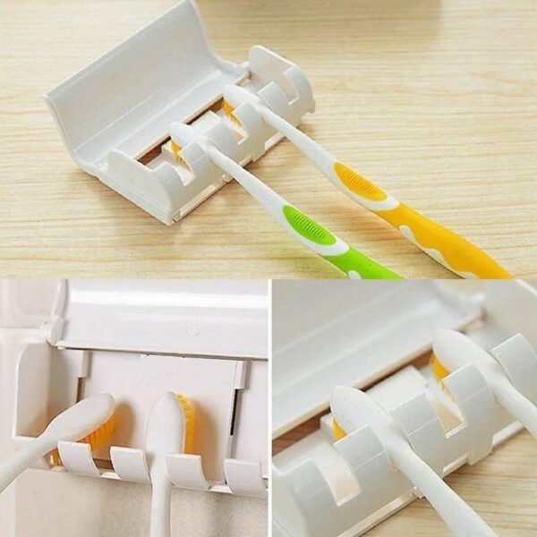Automatic Toothpaste Dispenser with 5 Brush Holder | Wall Mounted