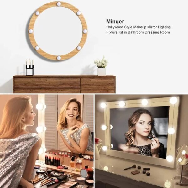Vanity Mirror Light LED Bulbs For Makeup Mirror Stand (10 Bulbs)