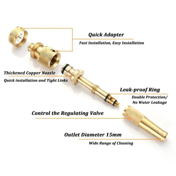 Brass Nozzle High-Pressure Water Spray Gun - Washing Without Pipe