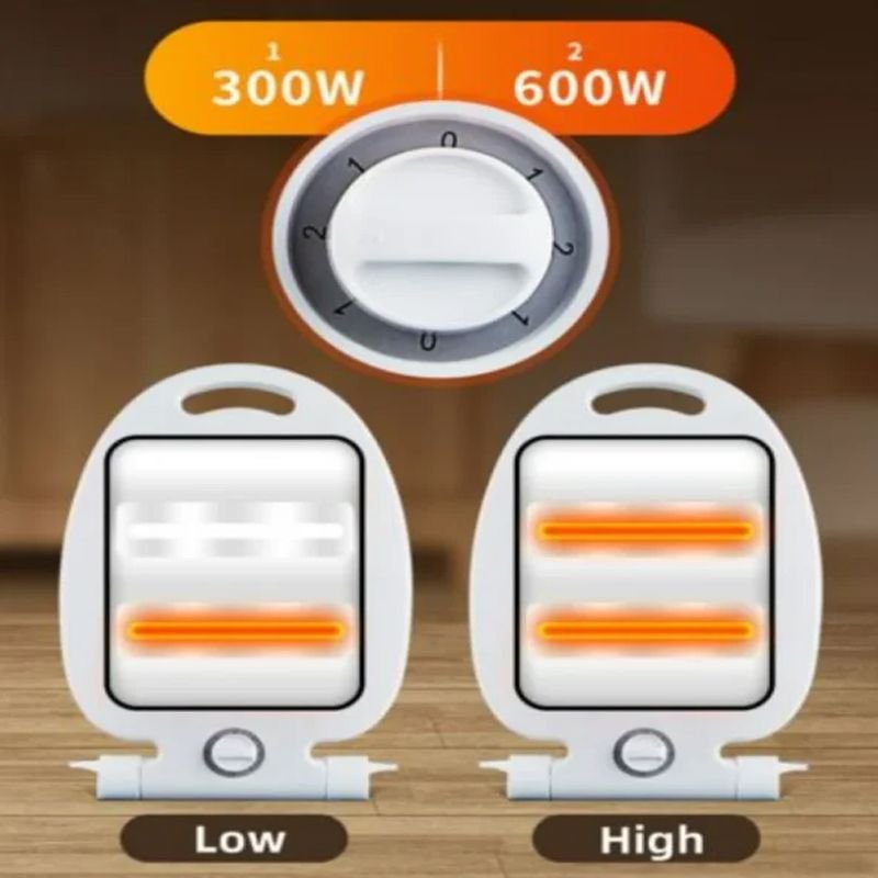 800W Space Heater - Portable Electric Ceramic Heater with 2 Power Levels