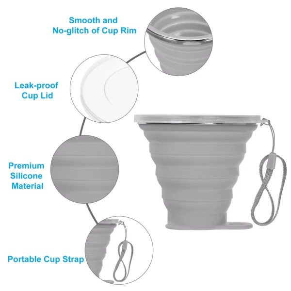 Foldable plastic glass 270ML – premium silicone folding cup by ajspot.store