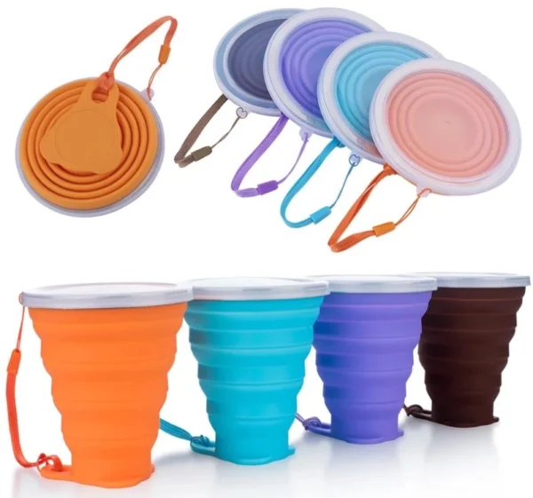 Foldable plastic glass 270ML – premium silicone folding cup by ajspot.store